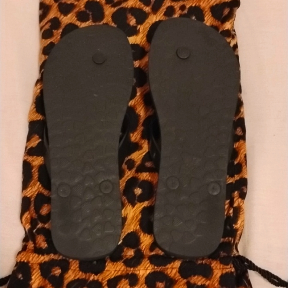 Brighton Leopard Print Heart Flip Flop Thong Sandals Size 7 - Picture 4 of 4